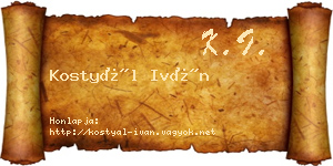 Kostyál Iván névjegykártya